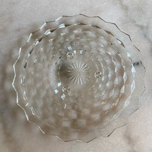 Platter cut glass footed 12” beautiful!